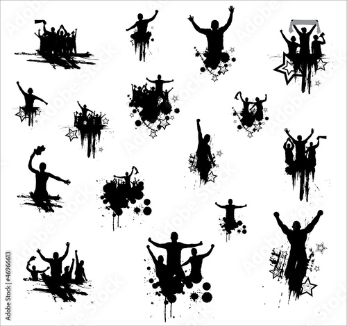 Set of silhouettes for sports championships and concerts