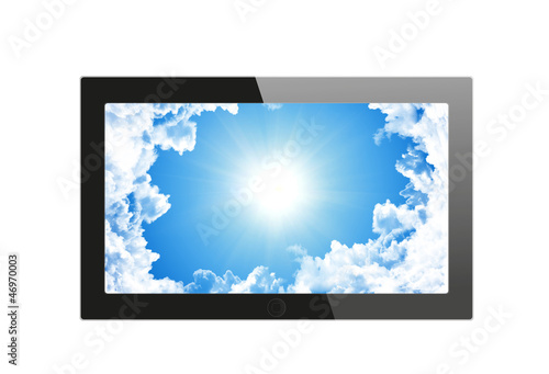 Black generic tablet pc  3d render.