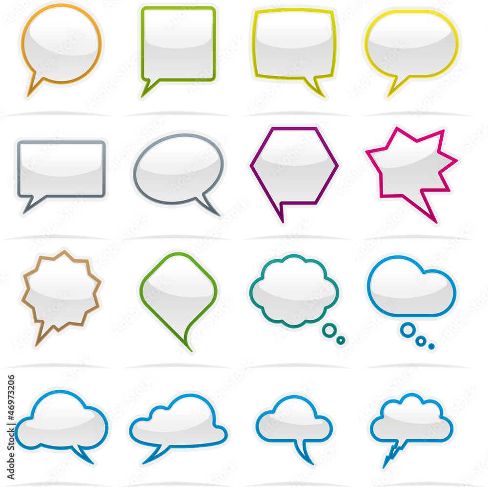 Speech bubble icon set Speech bubble icon set