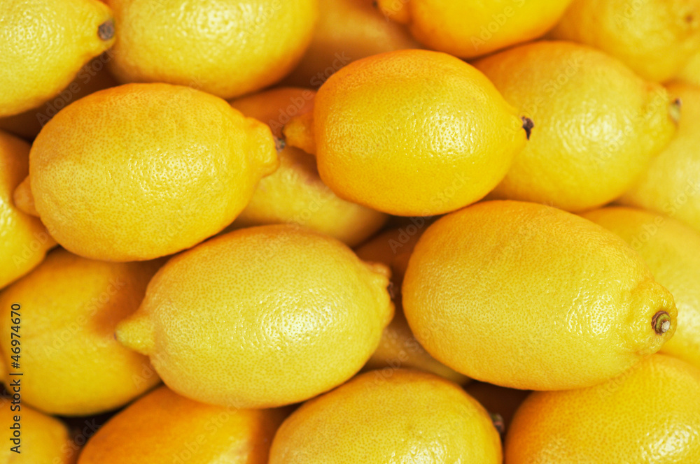 background, texture of many lemons in market background, texture of many lemons in market