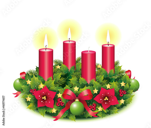 Dritter Advent / Adventskranz freigestellt