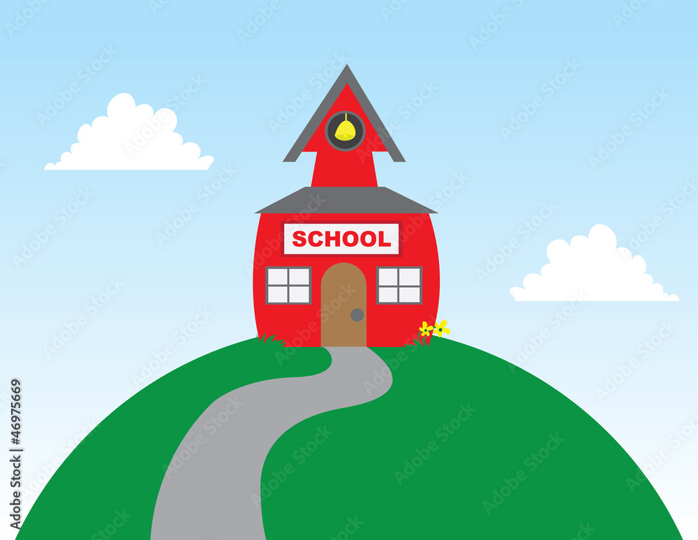 School on top of a large hill School on top of a large hill
