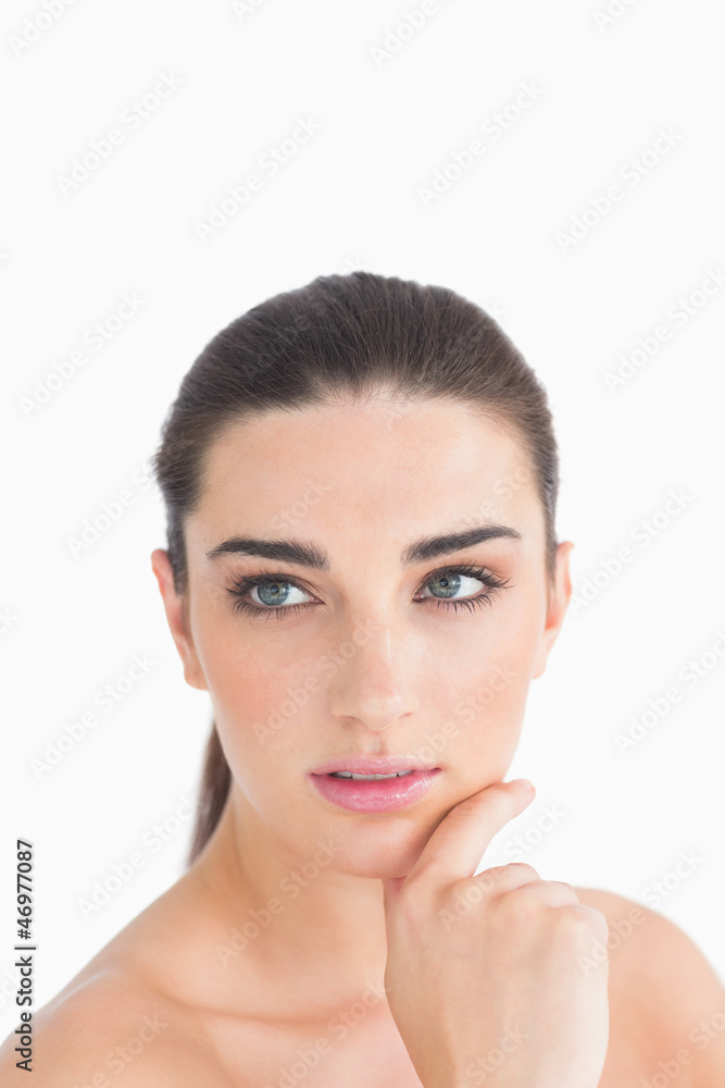 Natural woman looking up Natural woman looking up