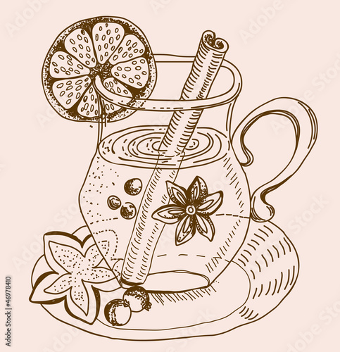 mulled warm wine background