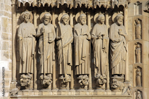 Notre Dame de Paris carhedral carving sculpture in franc
