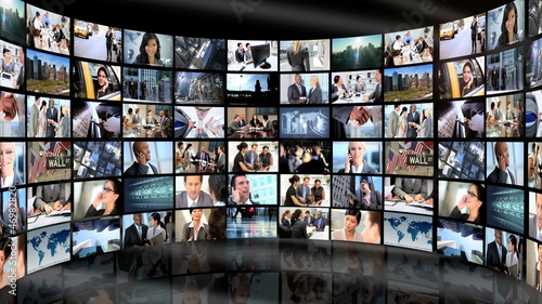 Montage Wall Multiple Panels Business People