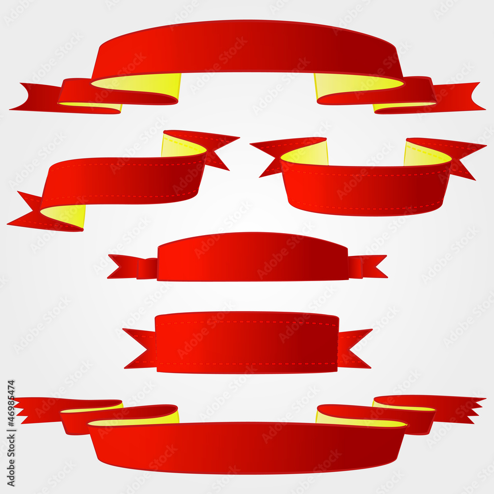several red ribbon selection pack vector series several red ribbon selection pack vector series