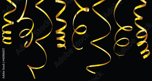 Gold and silver curling ribbons