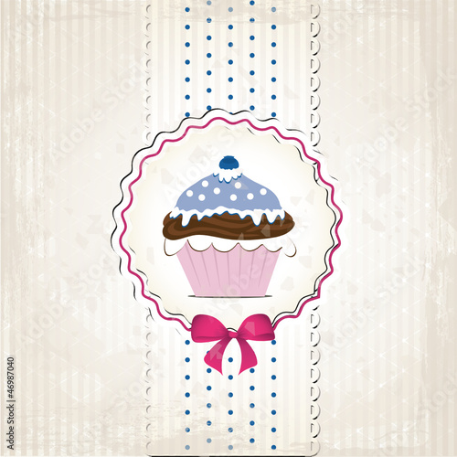 Süßer Muffin im Vintage Style