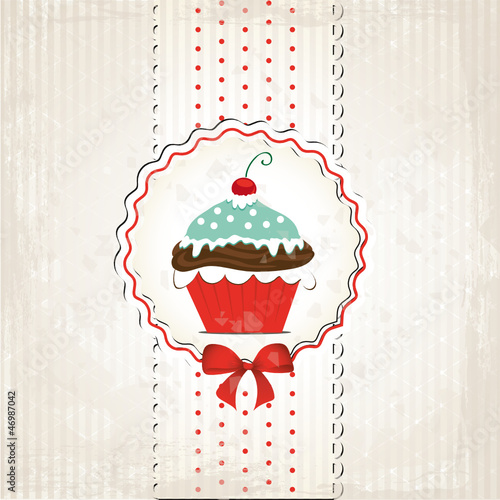Cupcake im Vintage Look