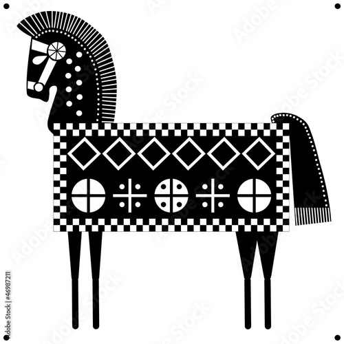 CAVALLO SARDO STILIZZATO SU BIANCO