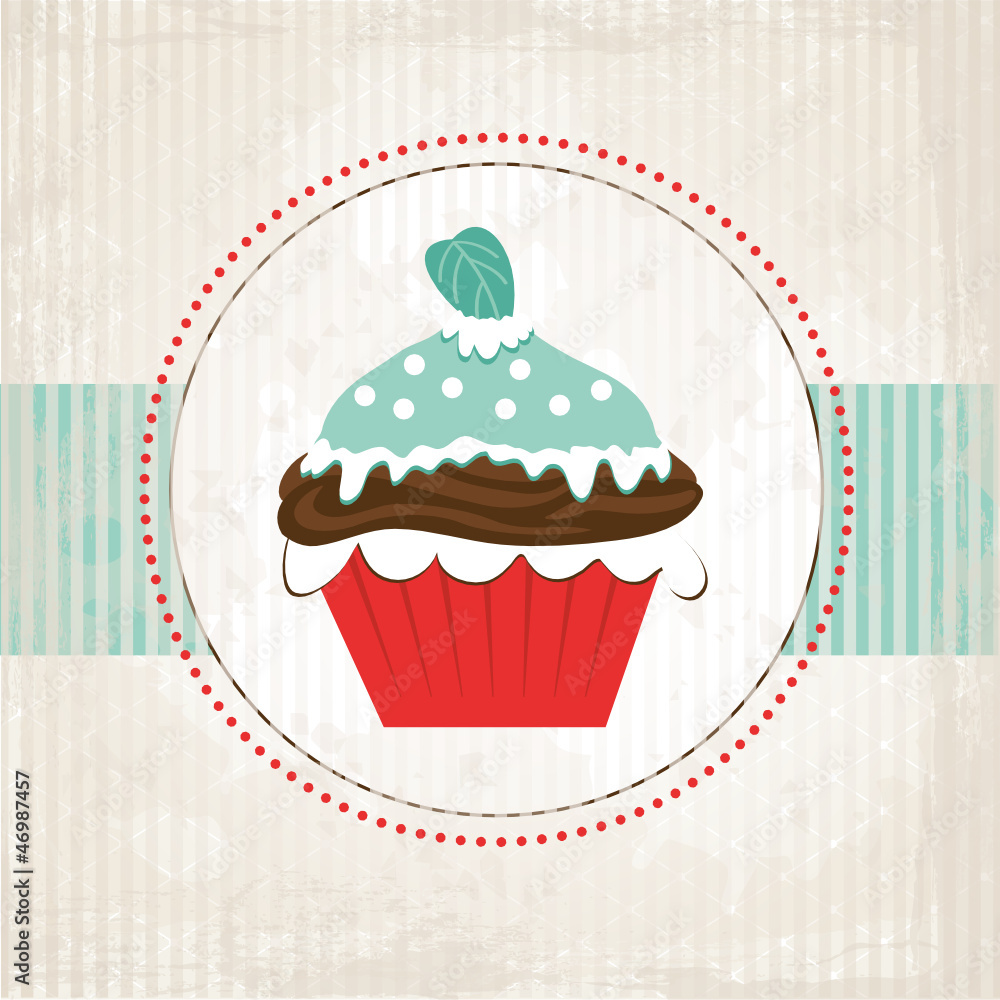 Minz-Muffin auf Grunge Hintergrund Minz-Muffin auf Grunge Hintergrund