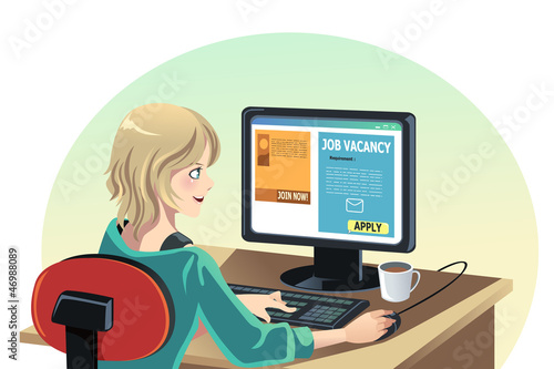 Woman searching for a job