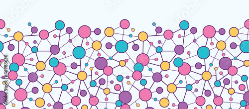 Vector Molecular Structure Horizontal Seamless Pattern