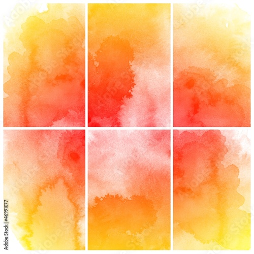 Set of colorful Abstract water color art hand paint background
