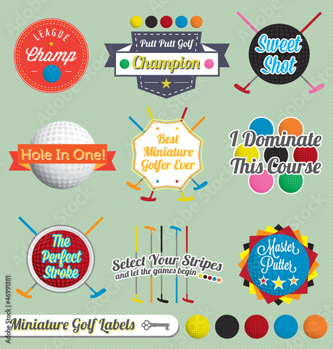 Vector Set: Miniature Golf Labels and Icons