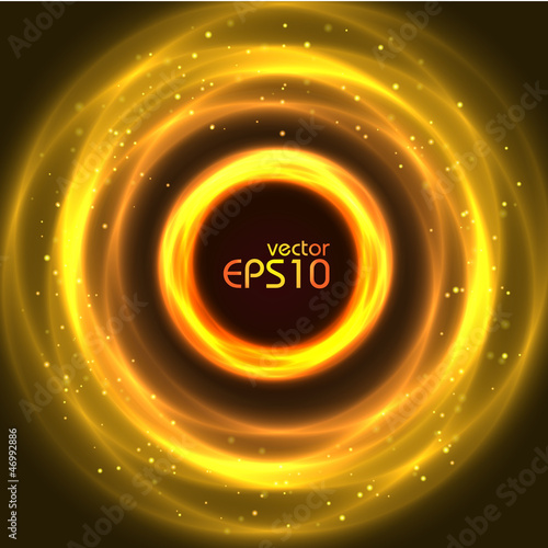 Abstract yellow glowing circle, vector illustration