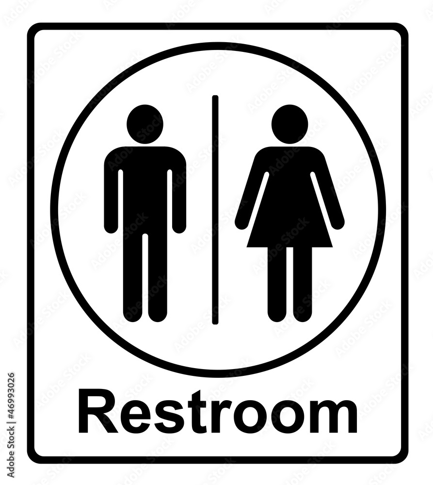 restroom sing on white restroom sing on white