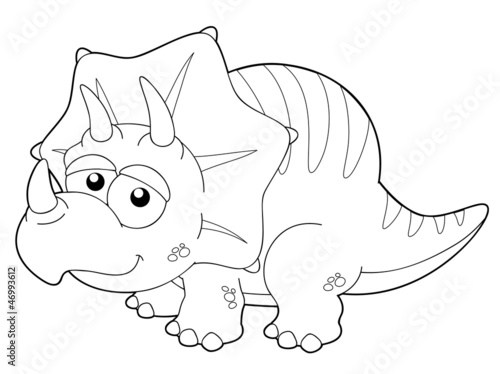 illustration of Cartoon dinosaur outline