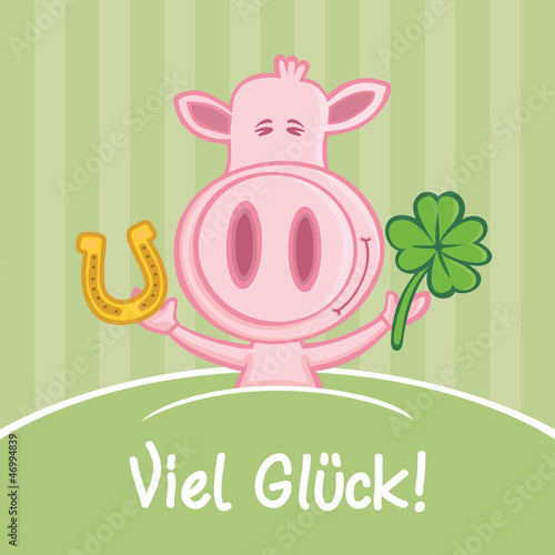 Schwein wünscht viel Glück