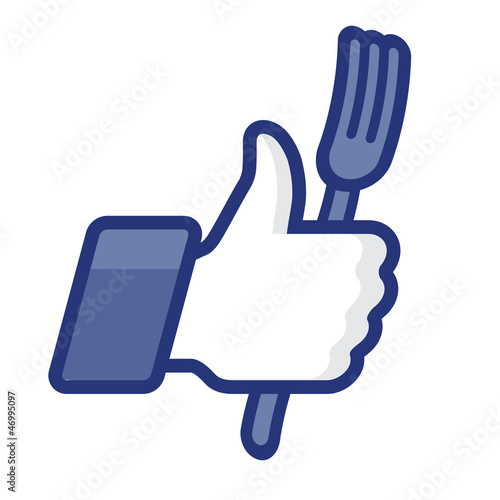 Thumbs Up symbol icon with fork