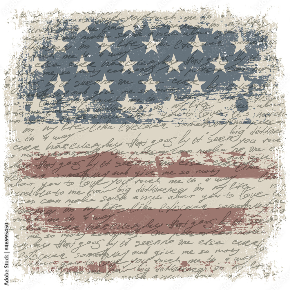 Vintage usa flag background with isolate grunge borders. Vector Stock ...