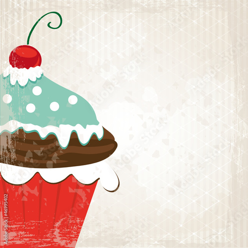 Retro Cupcake im Grunge Look