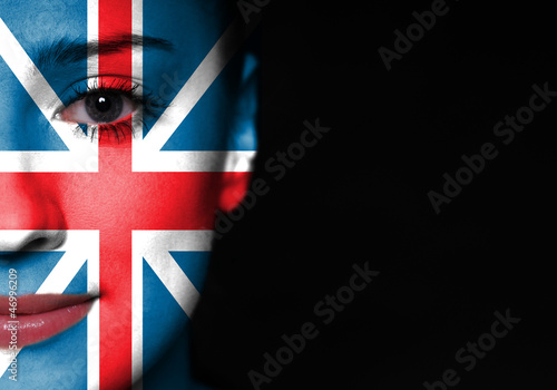 England flag on woman face #46996209