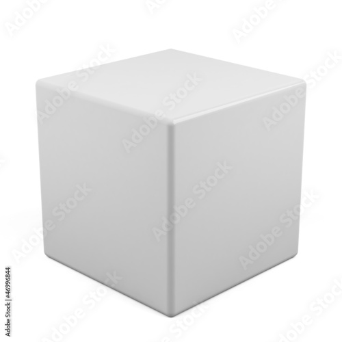 3d cube isolated on a white