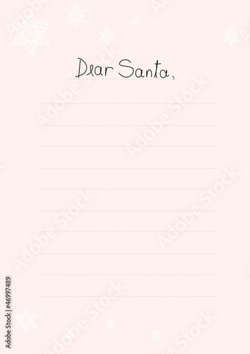vector illustration of girl's letter to Santa