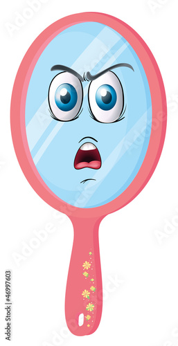 a mirror with face