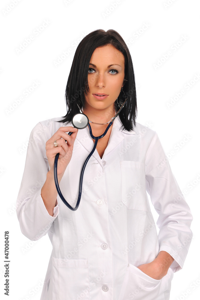 Young Female Doctorholding a Stethoscope Young Female Doctorholding a Stethoscope