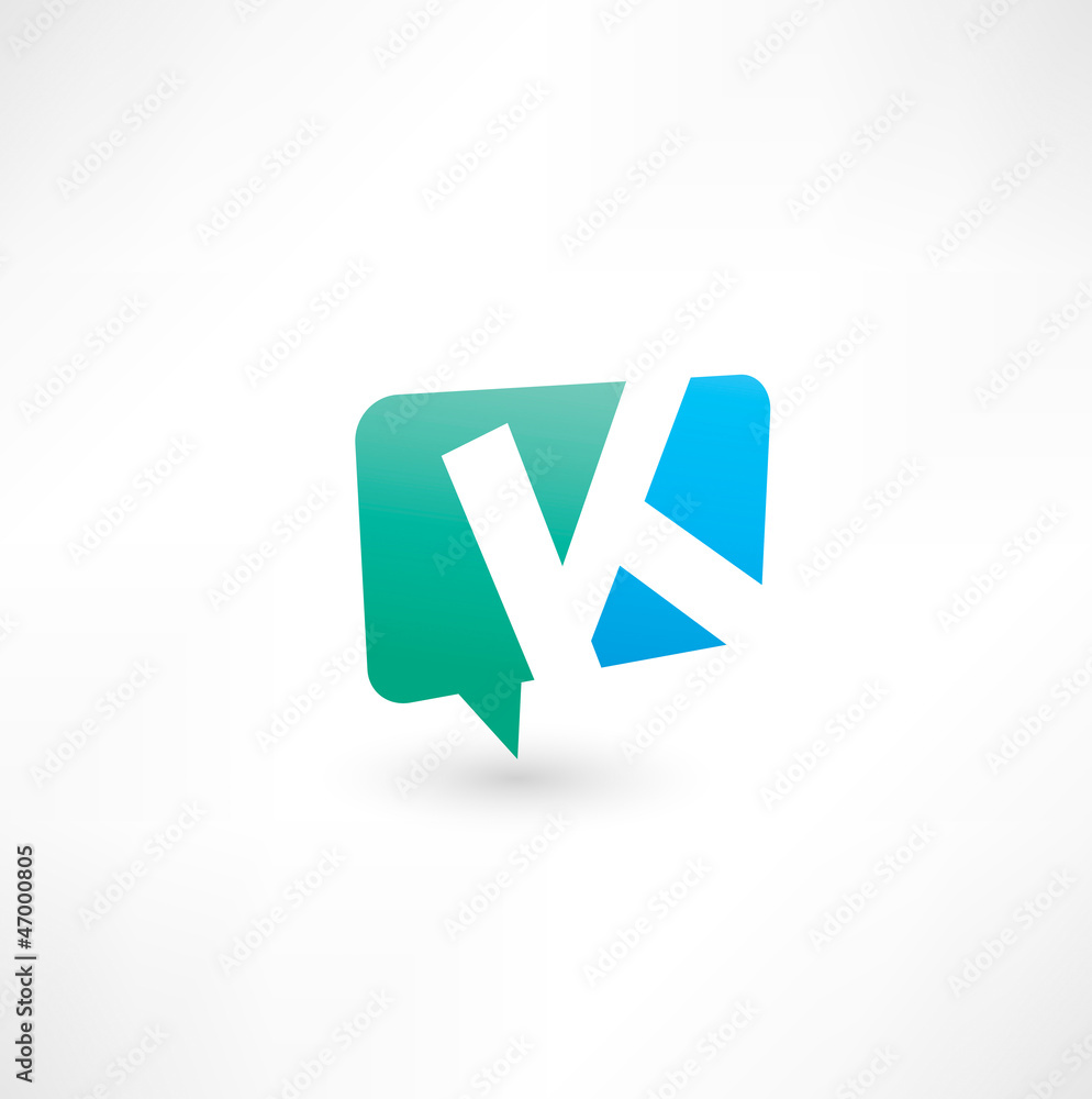 Abstract bubble icon based on the letter K Abstract bubble icon based on the letter K