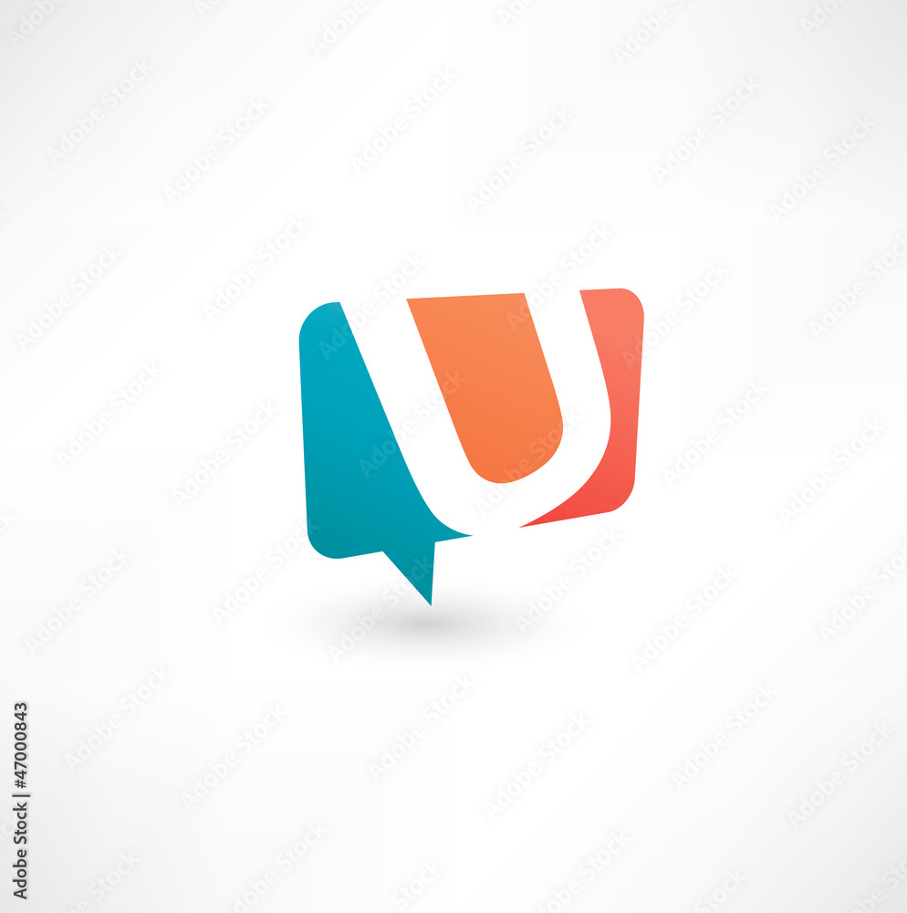 Abstract bubble icon based on the letter U Abstract bubble icon based on the letter U