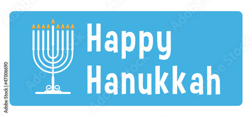 Hanukkah blue sticker with candle