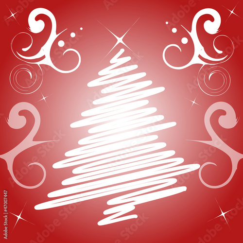 decorazione natale rosso albero bianco