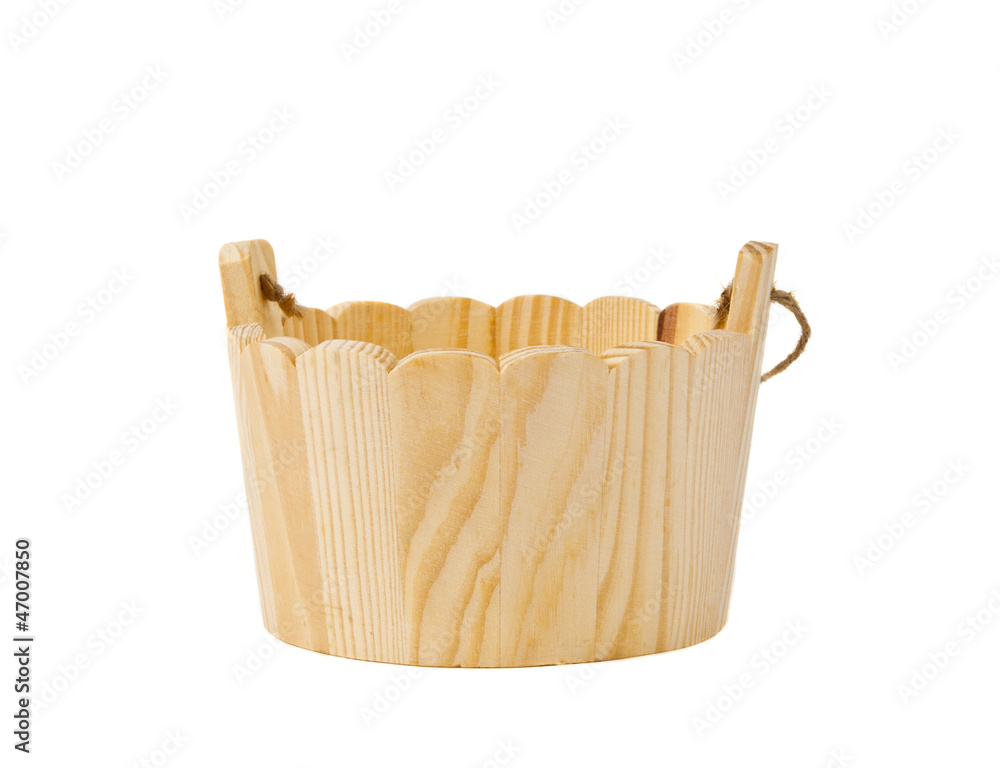 wooden bucket isolated wooden bucket isolated