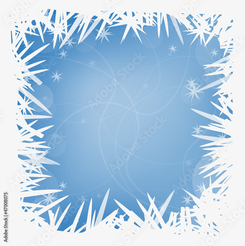 Background blue frame of frost