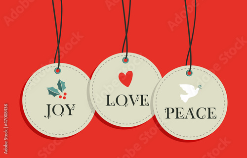 Christmas hang tags sale elements set