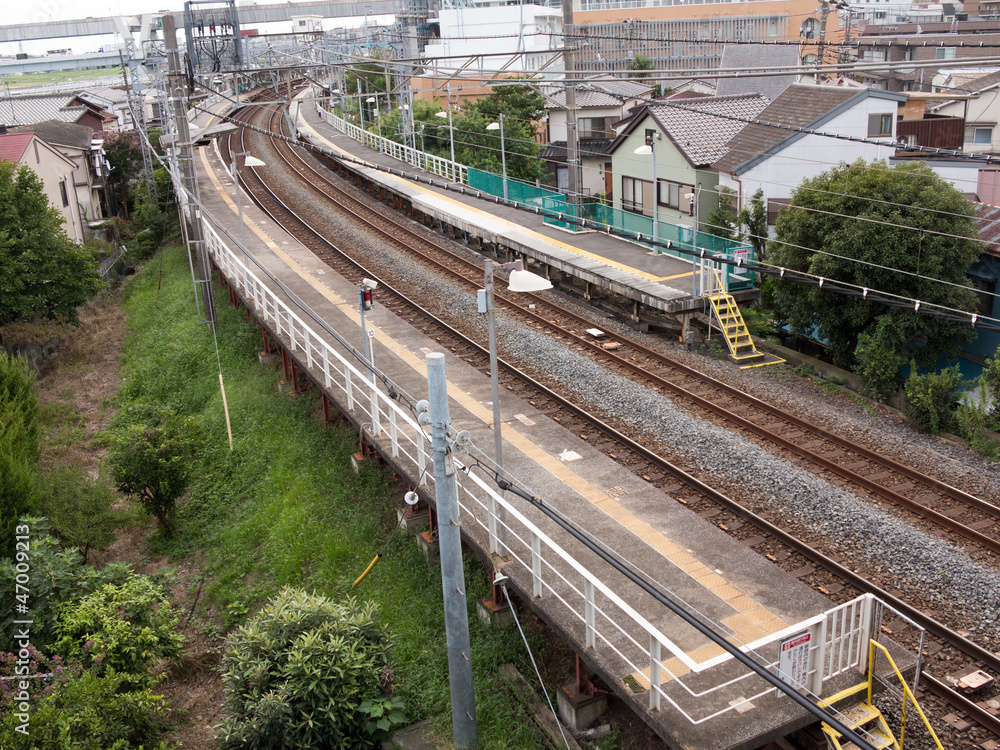 Obraz premium 堀切駅のホーム