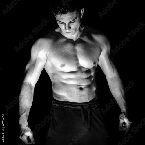 Portrait of younng muscular man shirtless