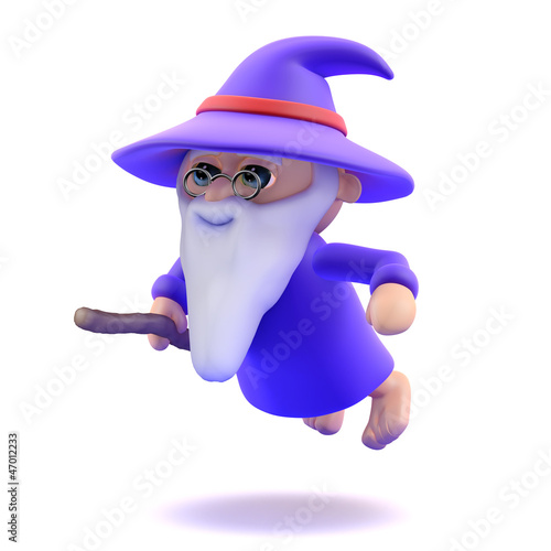 Wizard flies low to the ground