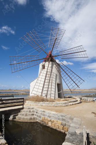 Salt at the salt ponds near Trapani in Sicily