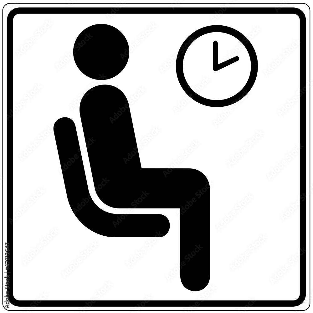 Schild weiß - Wartezimmer Schild weiß - Wartezimmer