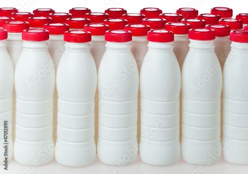 yogurt bottles with red covers