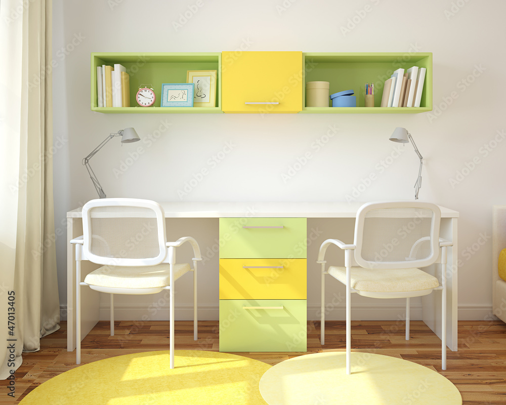 Home office interior. Home office interior.