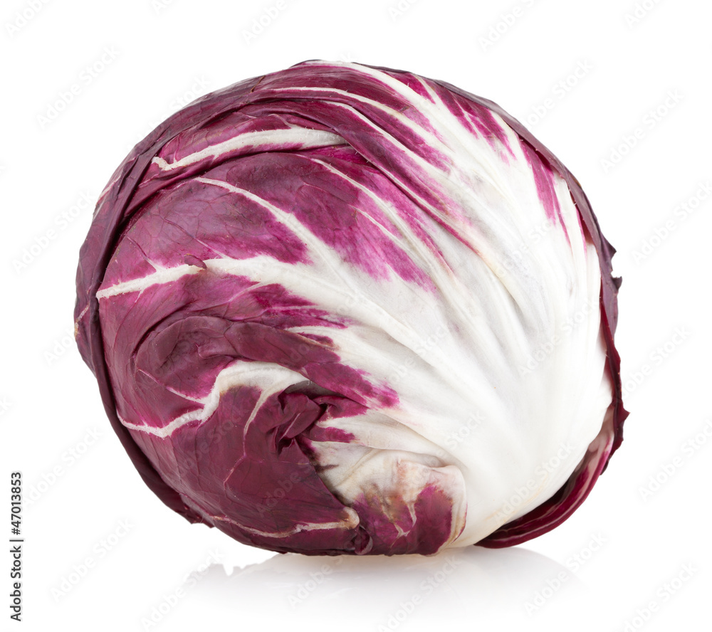 Obraz premium red cabbage radicchio isolated on white