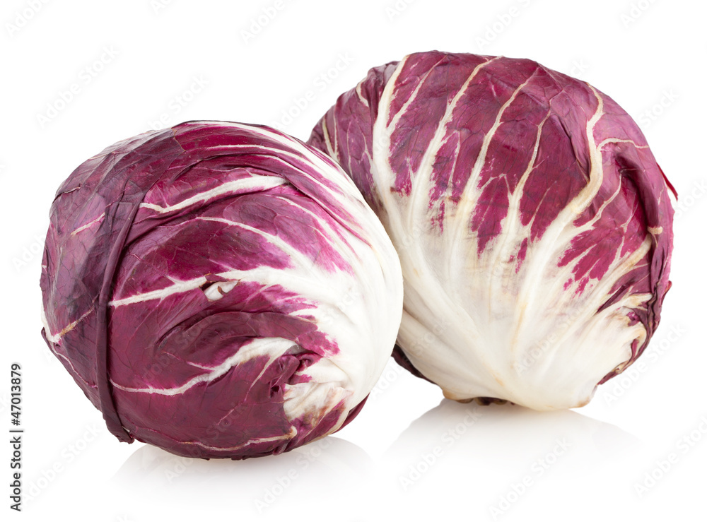 Fototapeta premium red cabbage radicchio isolated on white