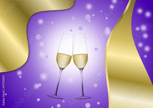 Partyzauber mit Sekt in Violett