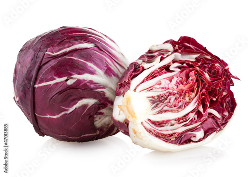 red cabbage radicchio isolated on white